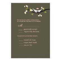 PixDezi rsvp, Doves on cherry blossoms branch Personalized Invitations