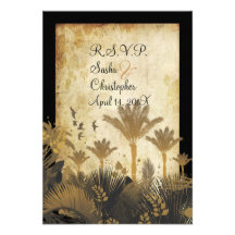 PixDezine rsvp vintage palms Personalized Invite
