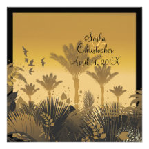 PixDezine Sunset Palms Custom Invites