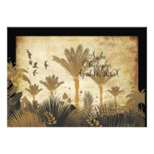 PixDezine Vintage Palms Custom Invitation
