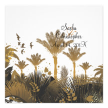 PixDezine Vintage Palms Personalized Invites