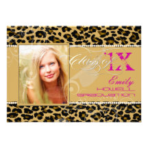 PixDezines 2012 Grads, cheetah print/diy colors Personalized Announcements