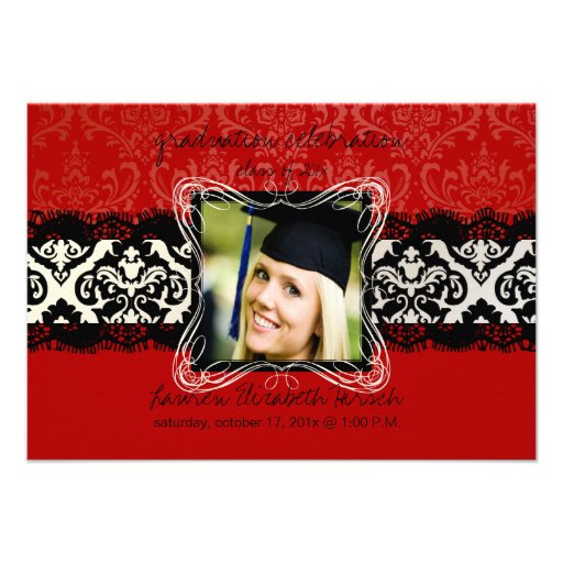 PixDezines 2012 graduation/Damask/diy color Personalized Announcements (front side)