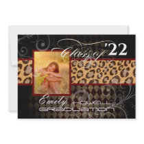 PixDezines 2012 graduation/leopard/diy background Personalized Invites