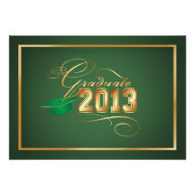 PixDezines 2013 graduation/green cap Personalized Announcements