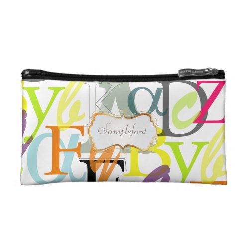 PixDezines ABC/diy background+text Cosmetic Bag