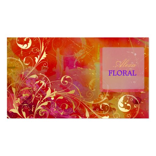 PixDezines abstract+filigree swirls Business Card Templates (front side)