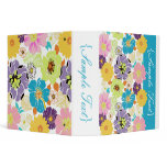 PixDezines Alegre, Retro Floral 3 Ring Binders