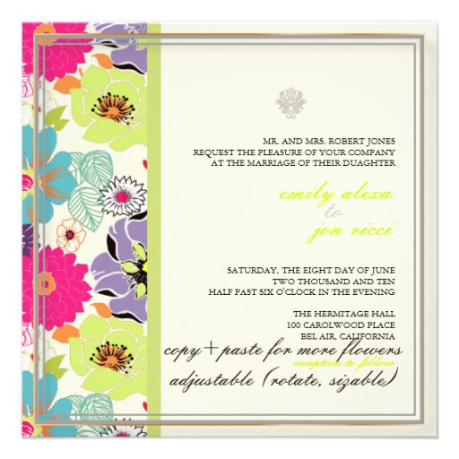 PixDezines alegre retro floral Custom Announcement