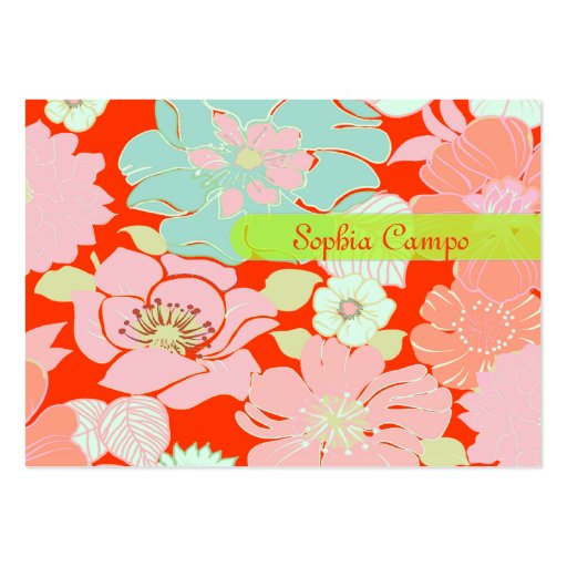 PixDezines Alegre Retro Floral, DIY background Business Card Template