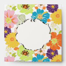 PixDezines Alegre Retro Floral Envelopes