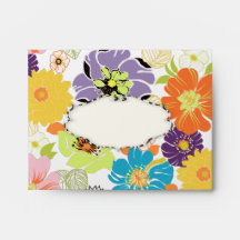 PixDezines Alegre Retro Floral Envelopes