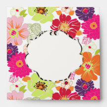 PixDezines Alegre Retro Floral Envelopes