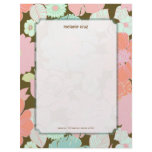 PixDezines Alegre Retro Floral, Monogram available Custom Letterhead