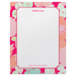PixDezines Alegre Retro Floral, Monogram available Customized Letterhead