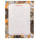 PixDezines Alegre Retro Floral, Monogram available Customized Letterhead
