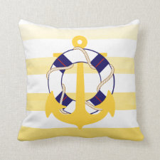 PixDezines anchor/nautical/ocean/wave/watercolor Throw Pillow