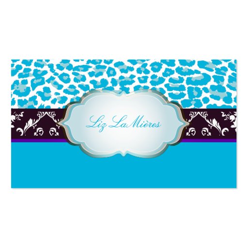 PixDezines aqua blue cheetah/DIY background color Business Card Template