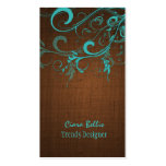 PixDezines aqua swirls/faux linen Business Card Template