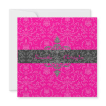 PixDezines Arianna Damask, diy color, hot pink Invite