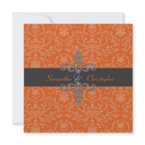 PixDezines Arianna Damask, diy color, Orange Spice Custom Invite