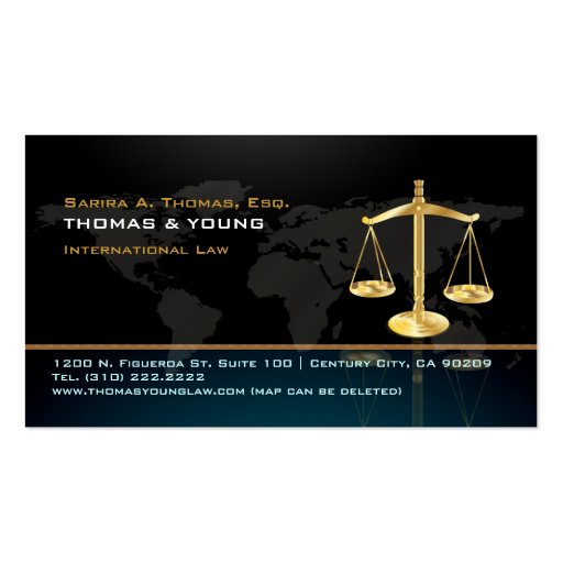 PixDezines attorney, world map Business Card Templates (back side)