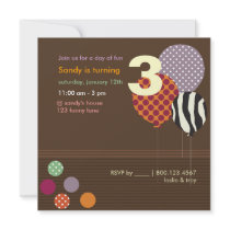 PixDezines Baloons Birthday Party Custom Invites