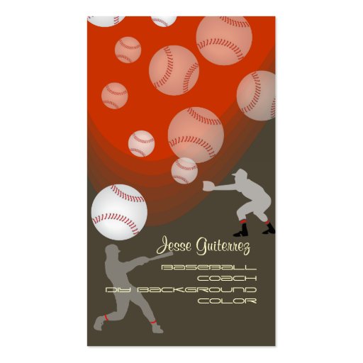 PixDezines baseball coach/diy background color! Business Card (front side)