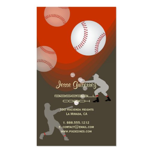 PixDezines baseball coach/diy background color! Business Card (back side)