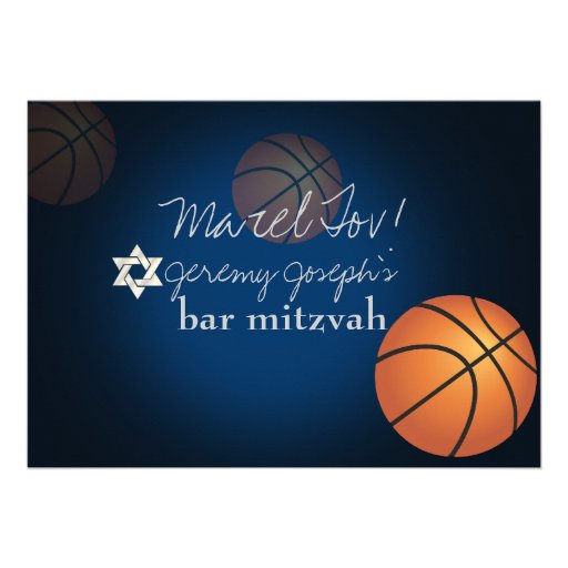 PixDezines basketball bar mitzvah/DIY color Card