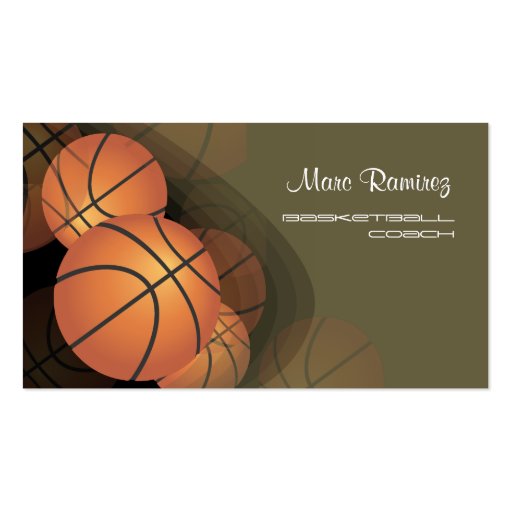 PixDezines Basketball Coach/DIY background color Business Cards (front side)