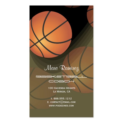 PixDezines Basketball Coach/DIY background color Business Cards (back side)