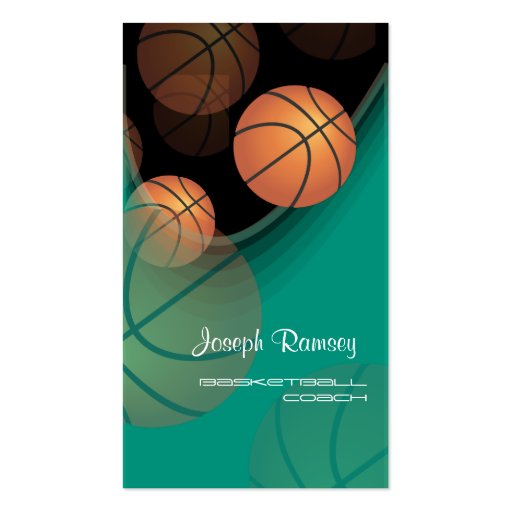 PixDezines Basketball Coach/DIY background color Business Card Templates (front side)