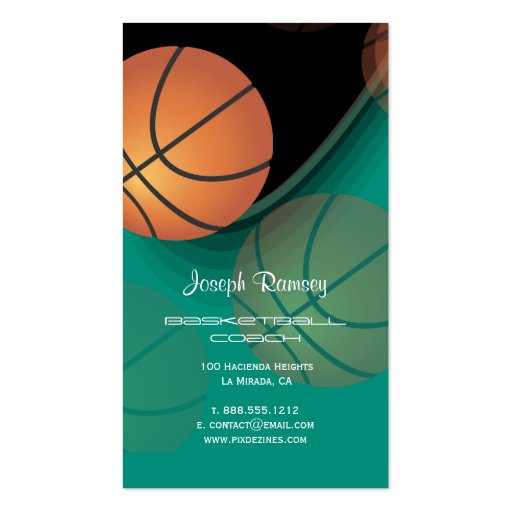 PixDezines Basketball Coach/DIY background color Business Card Templates (back side)