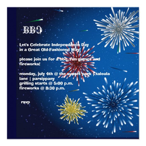 PixDezines BBQ, July 4th invites