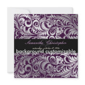Bellissimo-Damask-Custom Color-Purple-Wedding Invitations