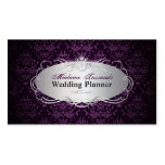 PixDezines bijoux damask faux silver/plum business cards