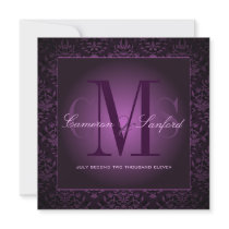 PixDezines bijoux damask /plum Personalized Announcements
