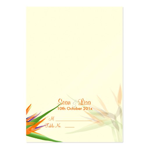PixDezines Bird of Paradise, Tent Place Card Business Card Templates (front side)