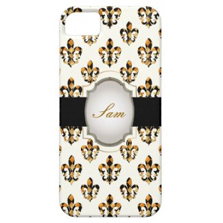 PixDezines black gold fleur de lis/DIY background iPhone 5 Covers