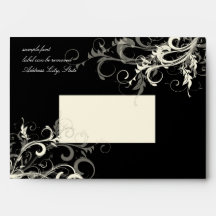 PixDezines Black+Grey Cream Swirls Envelopes