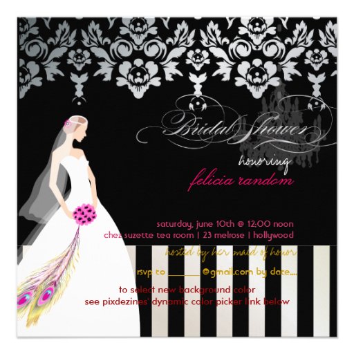 PixDezines Black+White Wedding Cake Invitation