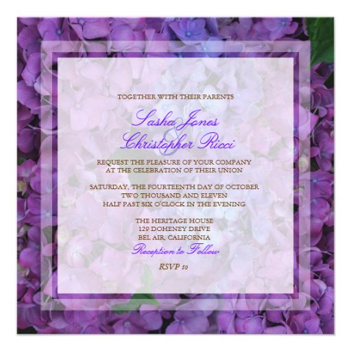 PixDezines Blue Hydrangea Personalized Invite