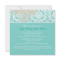 PixDezines blue moiré damask/diy color Invite