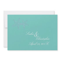 PixDezines Blue Starfish Wedding Invitations