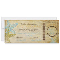 PixDezines Boarding Pass+Beach Wedding Invitations