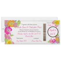 PixDezines Boarding Pass Hibiscus Leis/diy bckgrnd Personalized Invites
