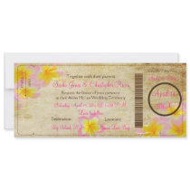 PixDezines Boarding Pass Pink Plumerias Invite