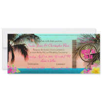 PixDezines Boarding Pass to Paradise Personalized Invitations