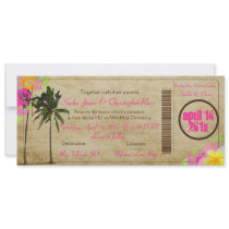 PixDezines Boarding Pass/vintage twin palms Personalized Announcements